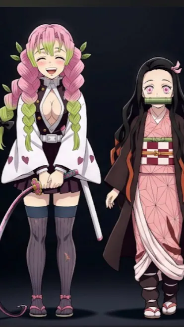 ai character: Mitsuri and Nezuko background