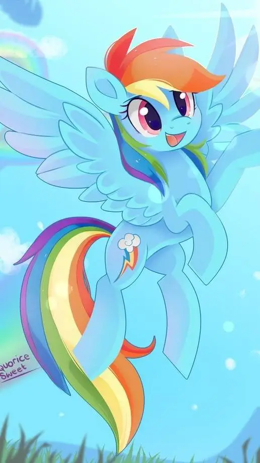ai character: Rainbow Dash  background