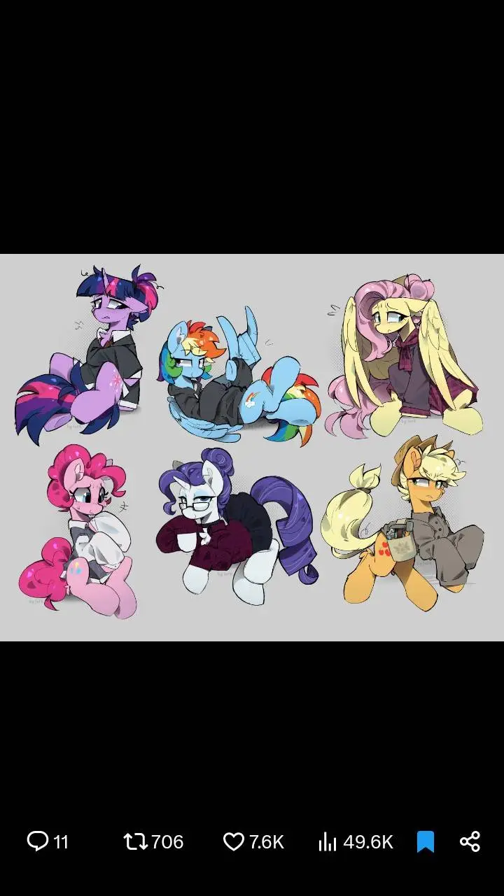 ai character: Mane Six  background