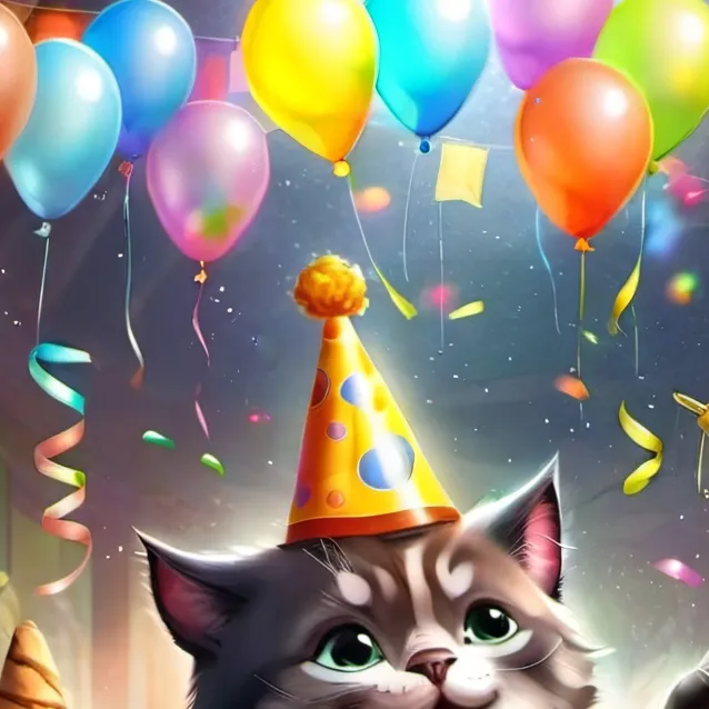 chat with ai character: birthday kitty