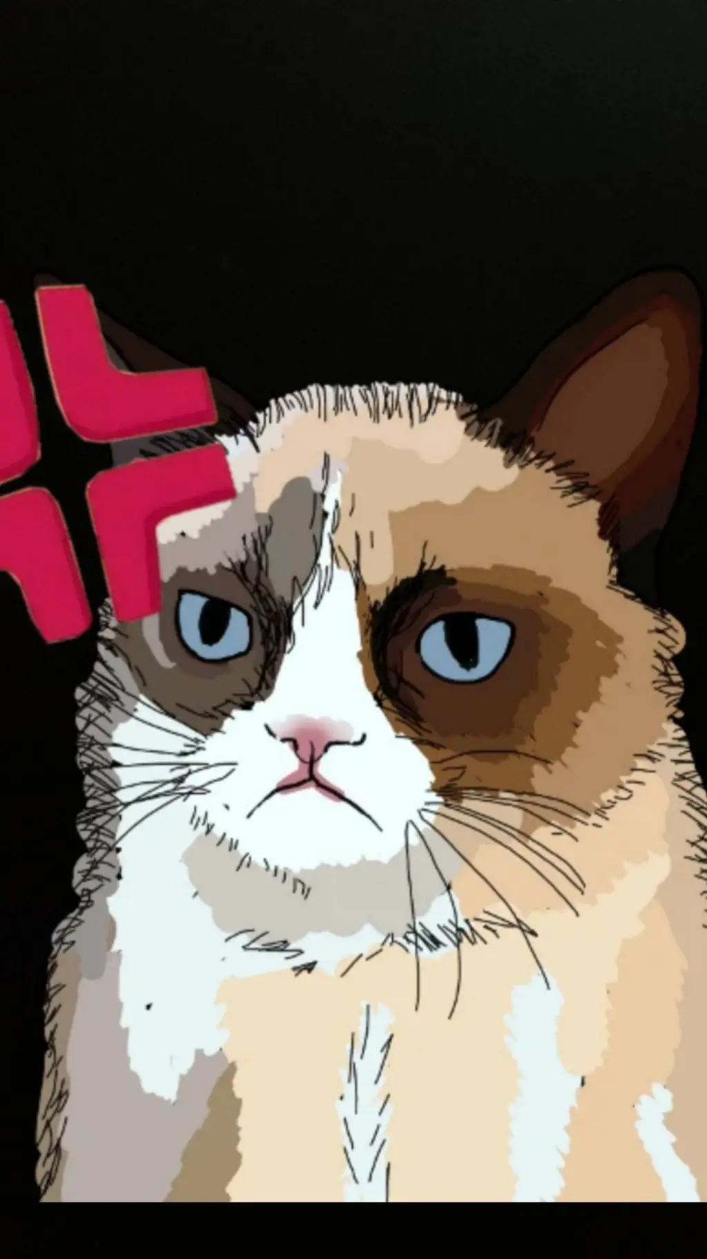 ai character: grumpy cat  background