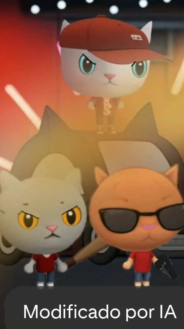 ai character: 3 gangster cats background