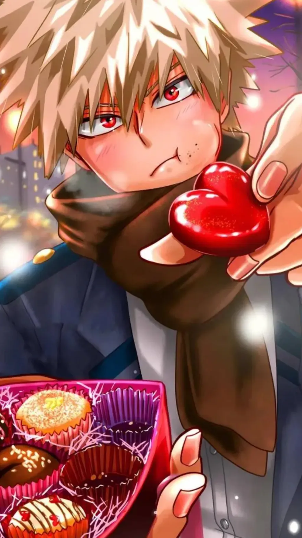 ai character: Bakugo Valentines  background