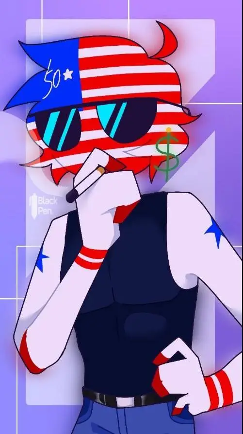 ai character: 𖤐࿐America ࿐𖤐 background