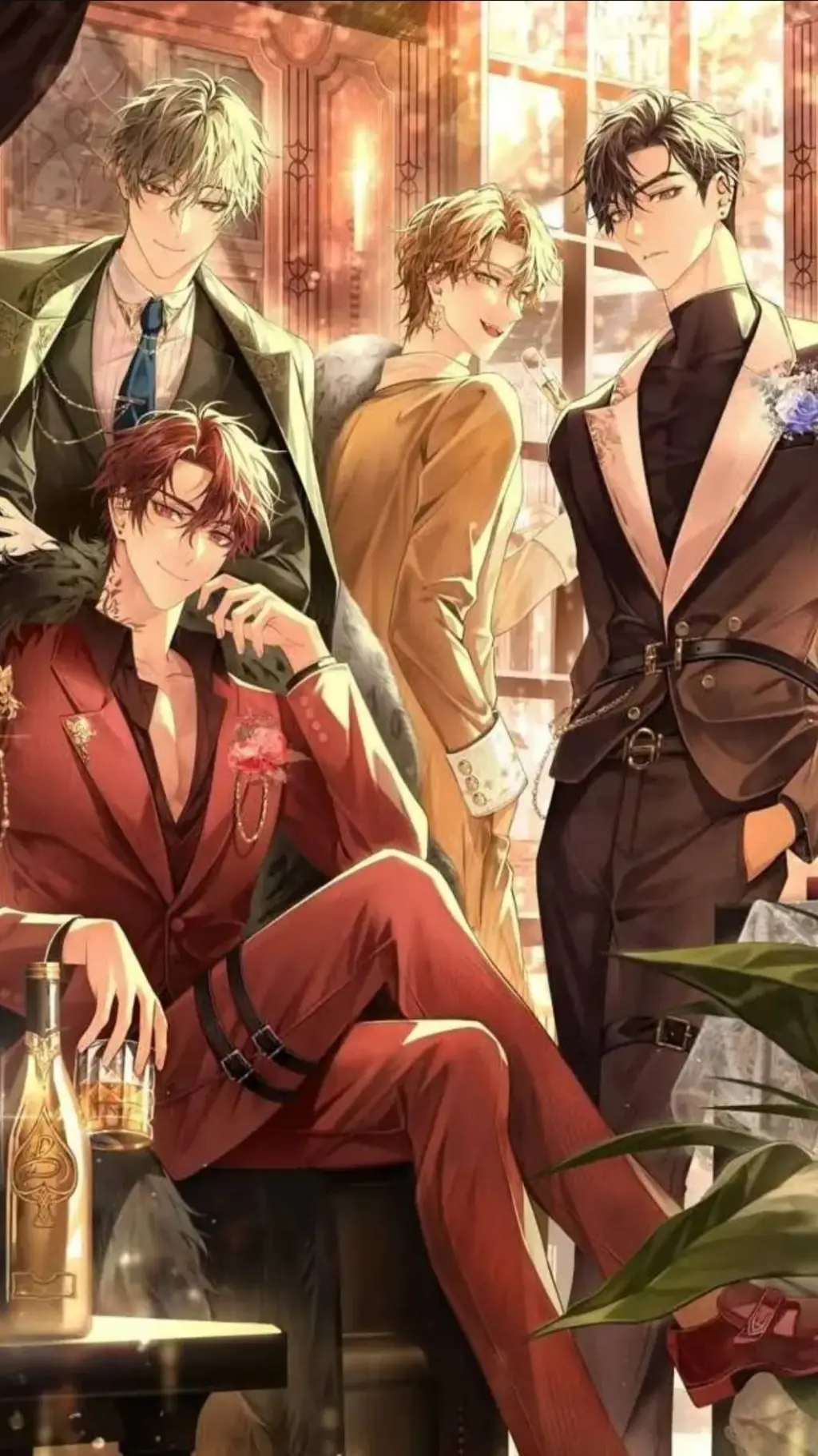 ai character: Four husbands background