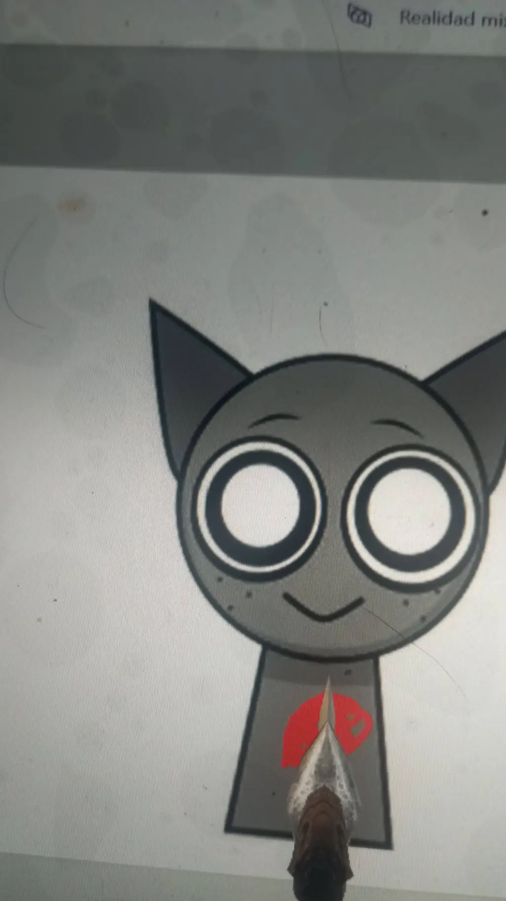 ai character: mata a grey background