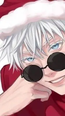 ai character: Gojo Christmass background