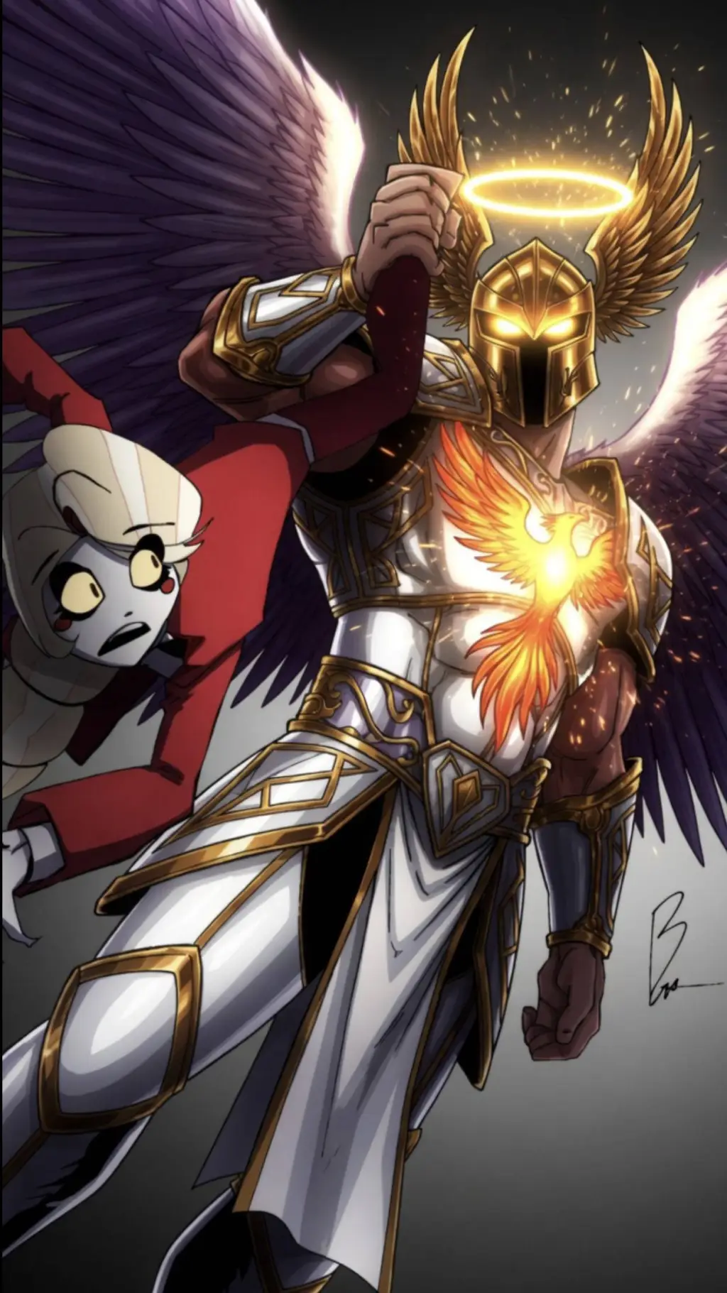 ai character: Archangel Michael  background