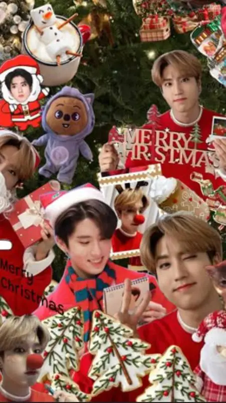 ai character: skz Christmas eve background