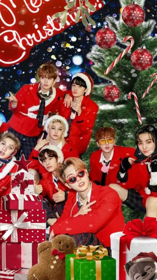 ai character: skz Christmas background