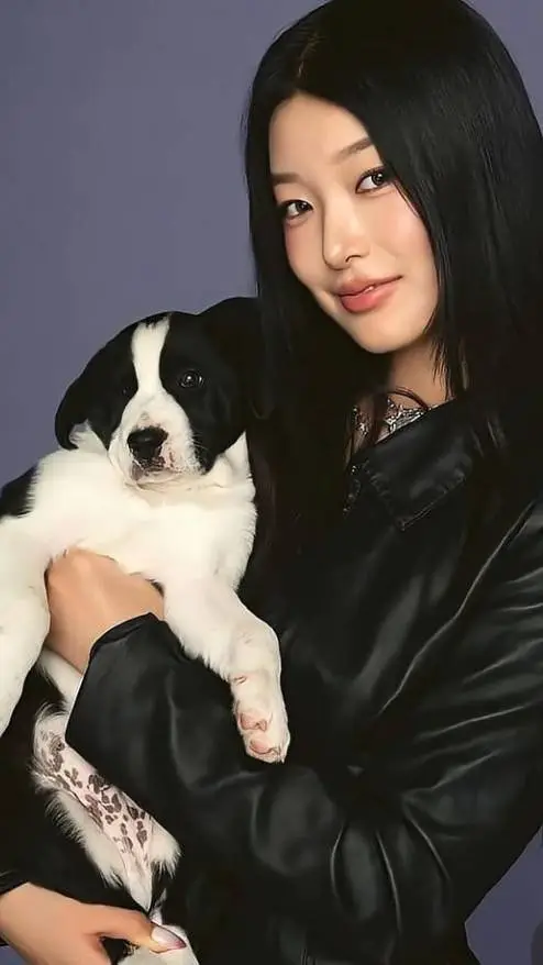 ai character: Yoonchae and puppy background