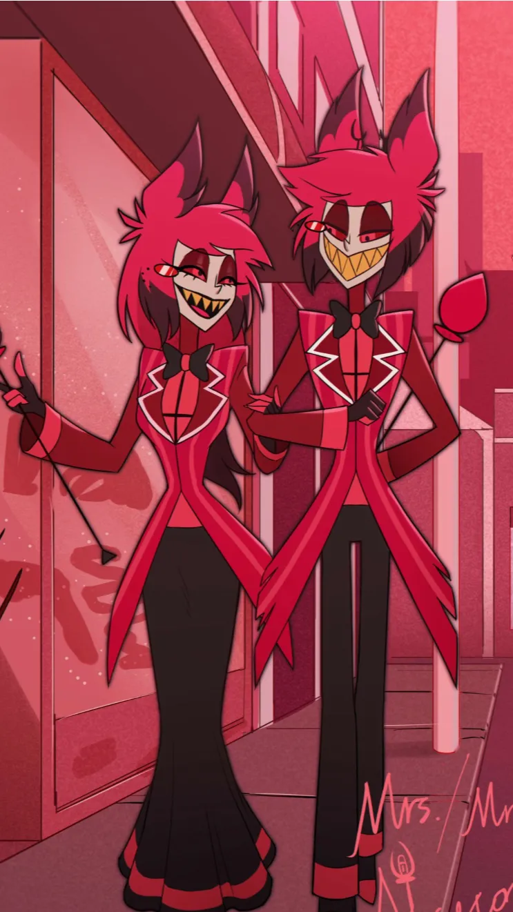 ai character: Mr & Mrs Alastor background