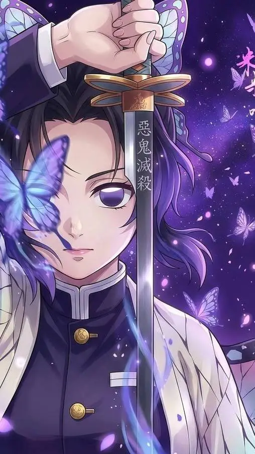 ai character: 💜🦋Shinobu kocho🦋💜 background