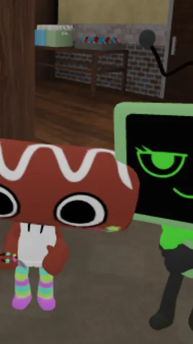 ai character: Cakevision📺🍰 background