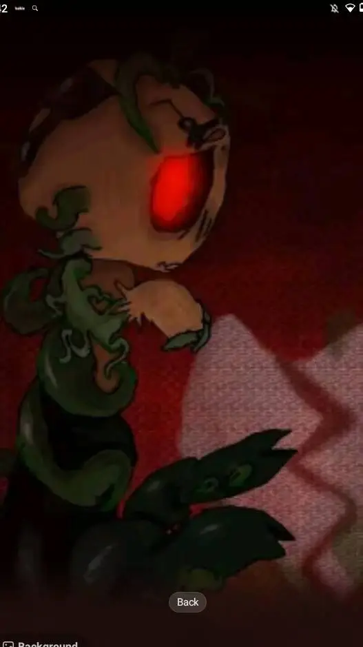 ai character: 🎃🖤Twisted Gourdy🎃🧡 background