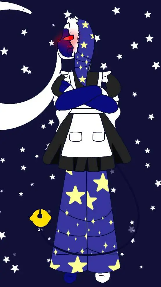 ai character: Moon maid dress background