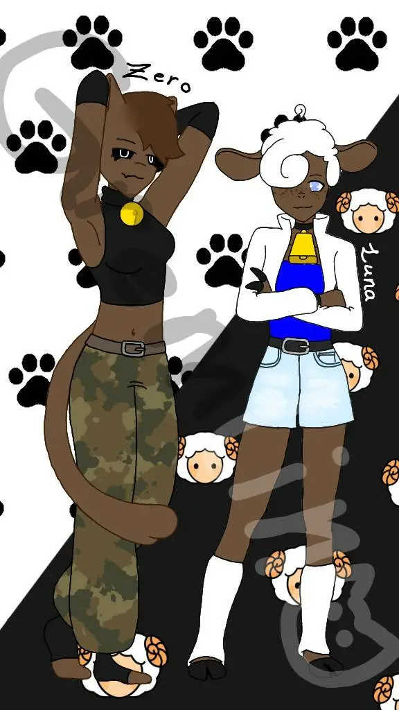 ai character: Zero🐱 and Luna🌙 background