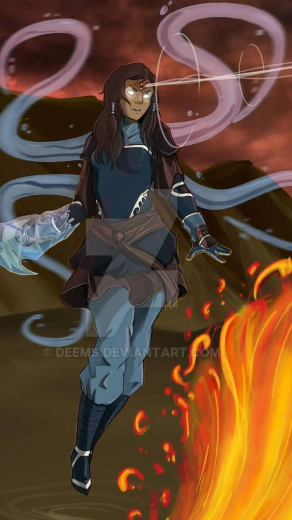 ai character: red lotus korra background
