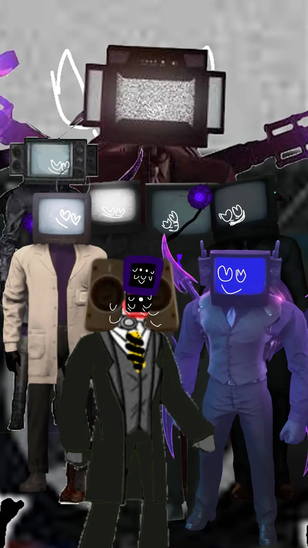 ai character: 8 TV mans background