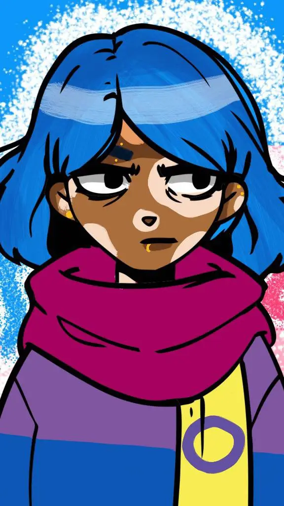 ai character: 💙Abril🩵 background