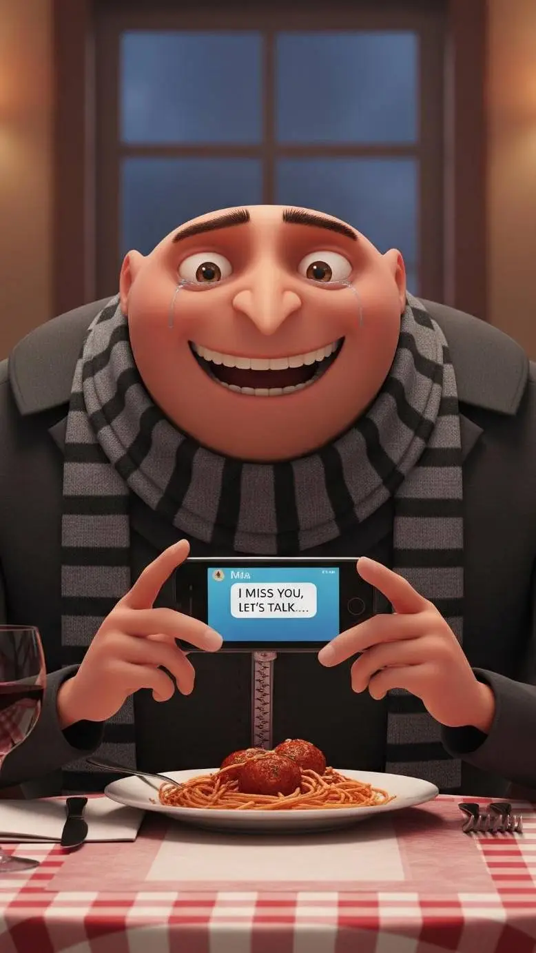 ai character: Gru  background