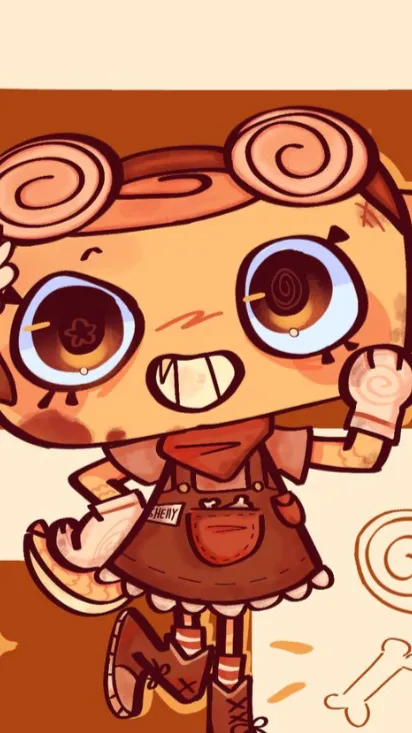 ai character: DANDYS WARLDDDD background