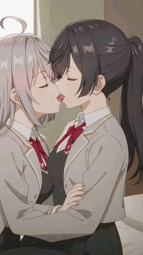 ai character: lesbian kiss 😘 background
