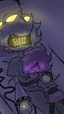 ai character: asleep uzi background