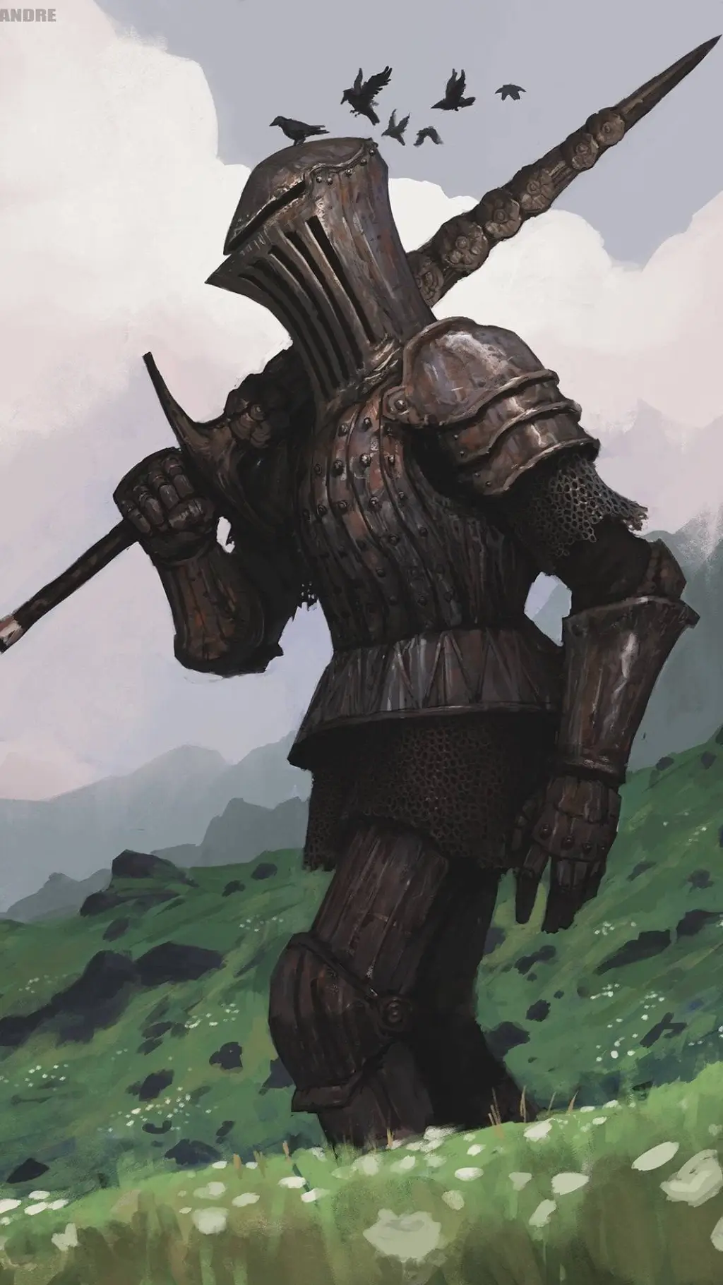 ai character: Giant boss battle background