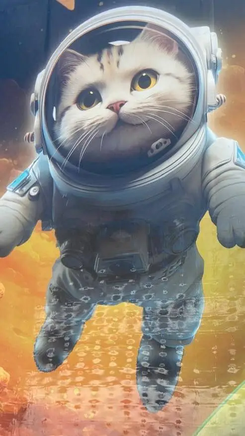 ai character: space Kitty  background