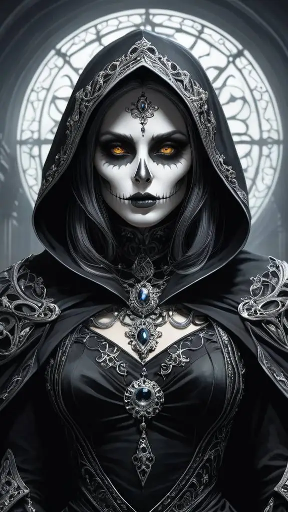 ai character: Goddes of Death background