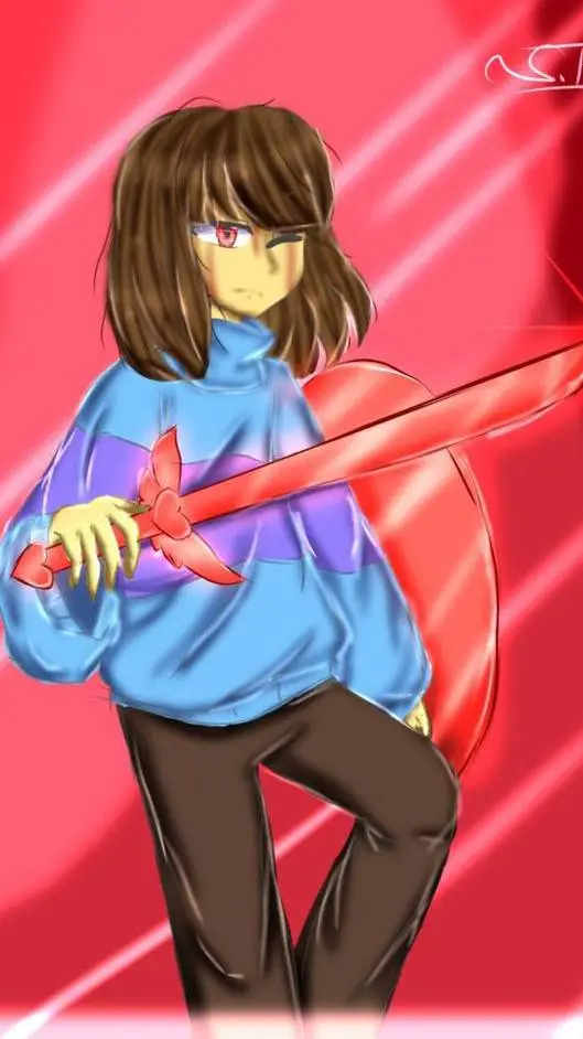 ai character: GlitchTale Frisk background
