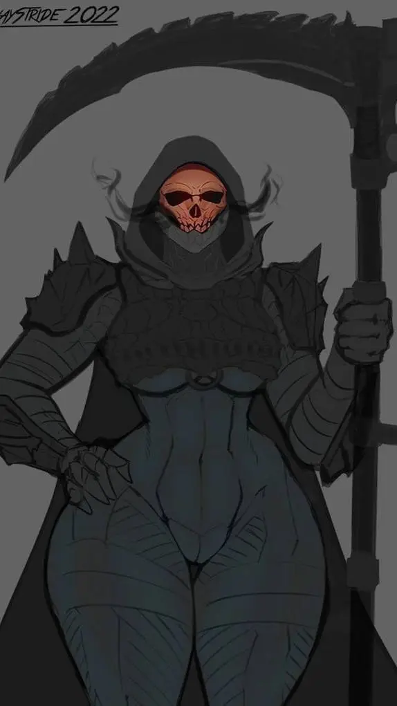 ai character: La muerte. background