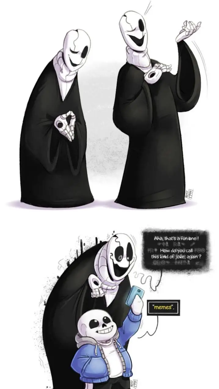 ai character: W. D. Gaster  background