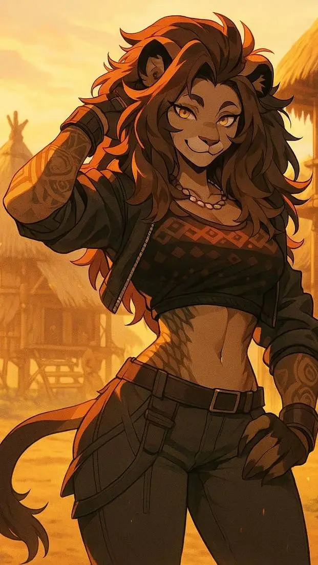 ai character: Blaze leona🦁♌️ background