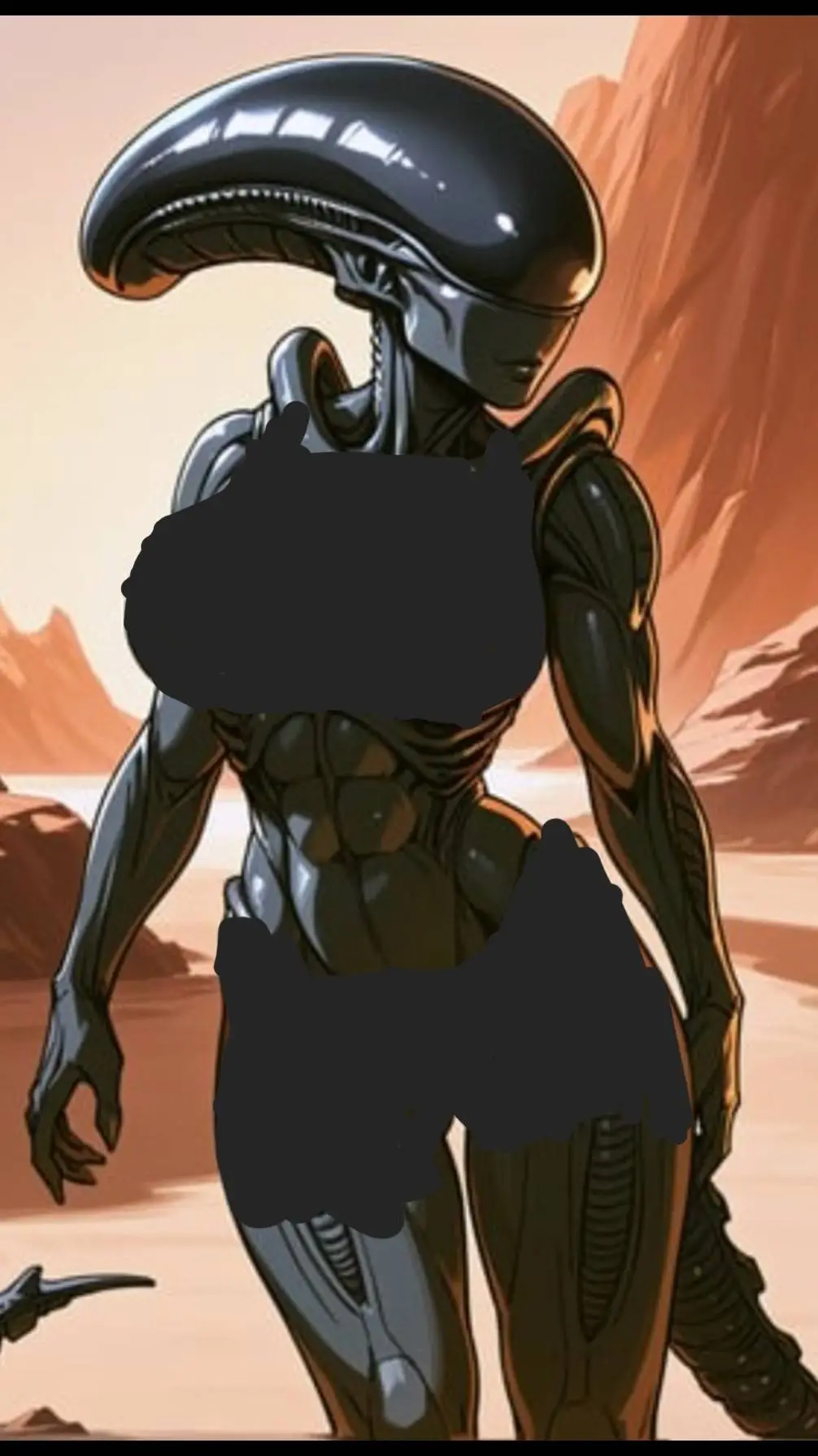 ai character: xenomorfa  background