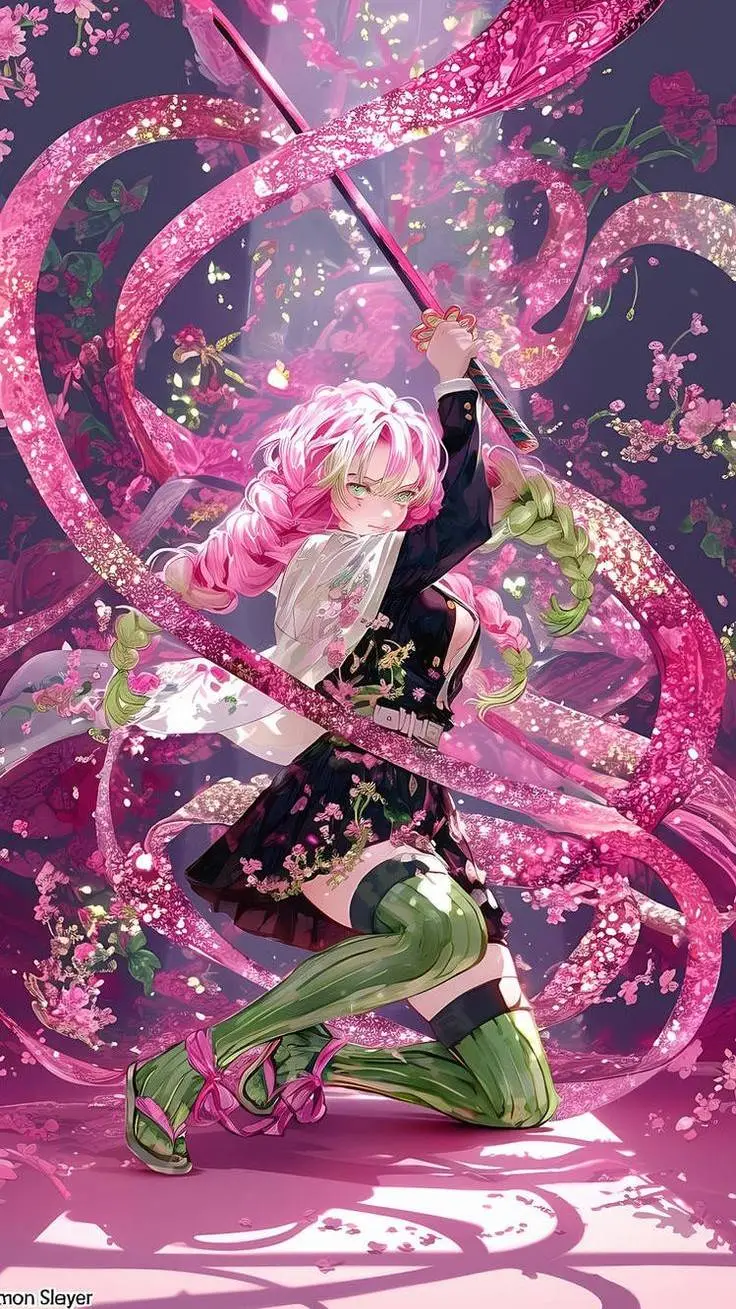 ai character: Mitsuri kanroji  background