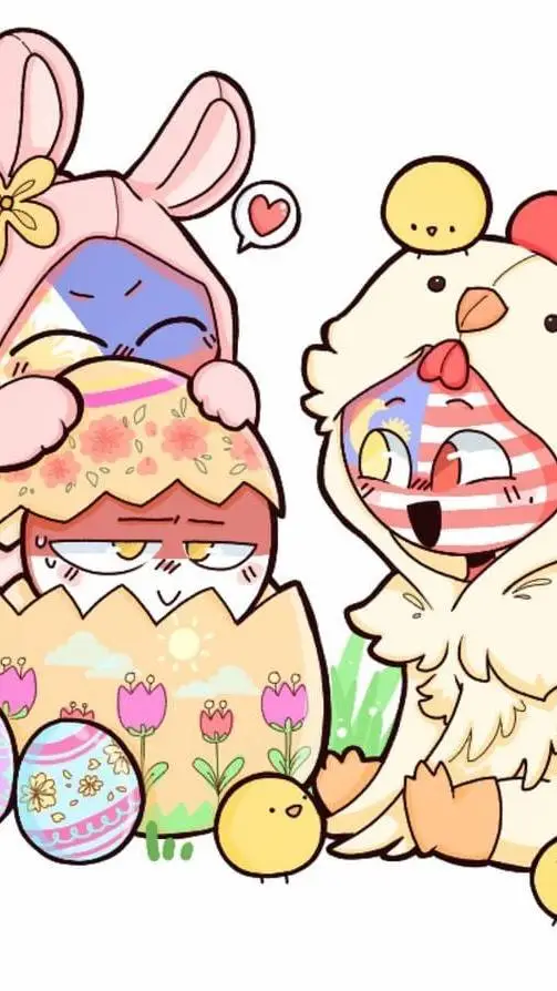 ai character: CH easter 🐰 background