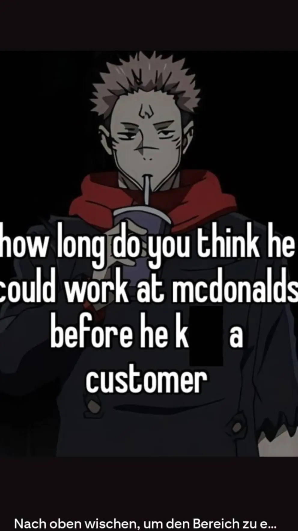 ai character: sukuna at MC background
