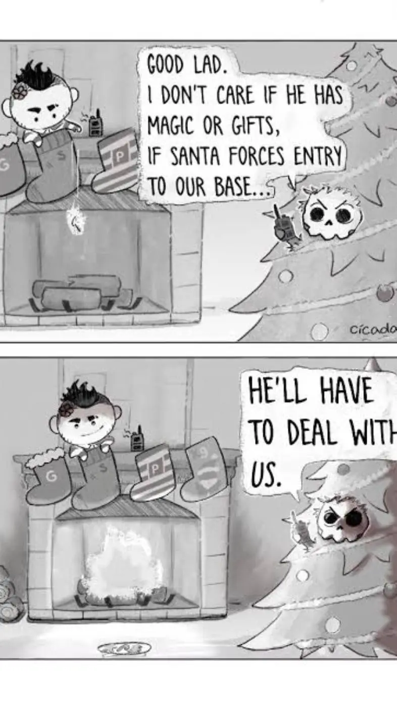 ai character: cod Christmas 🎄 background