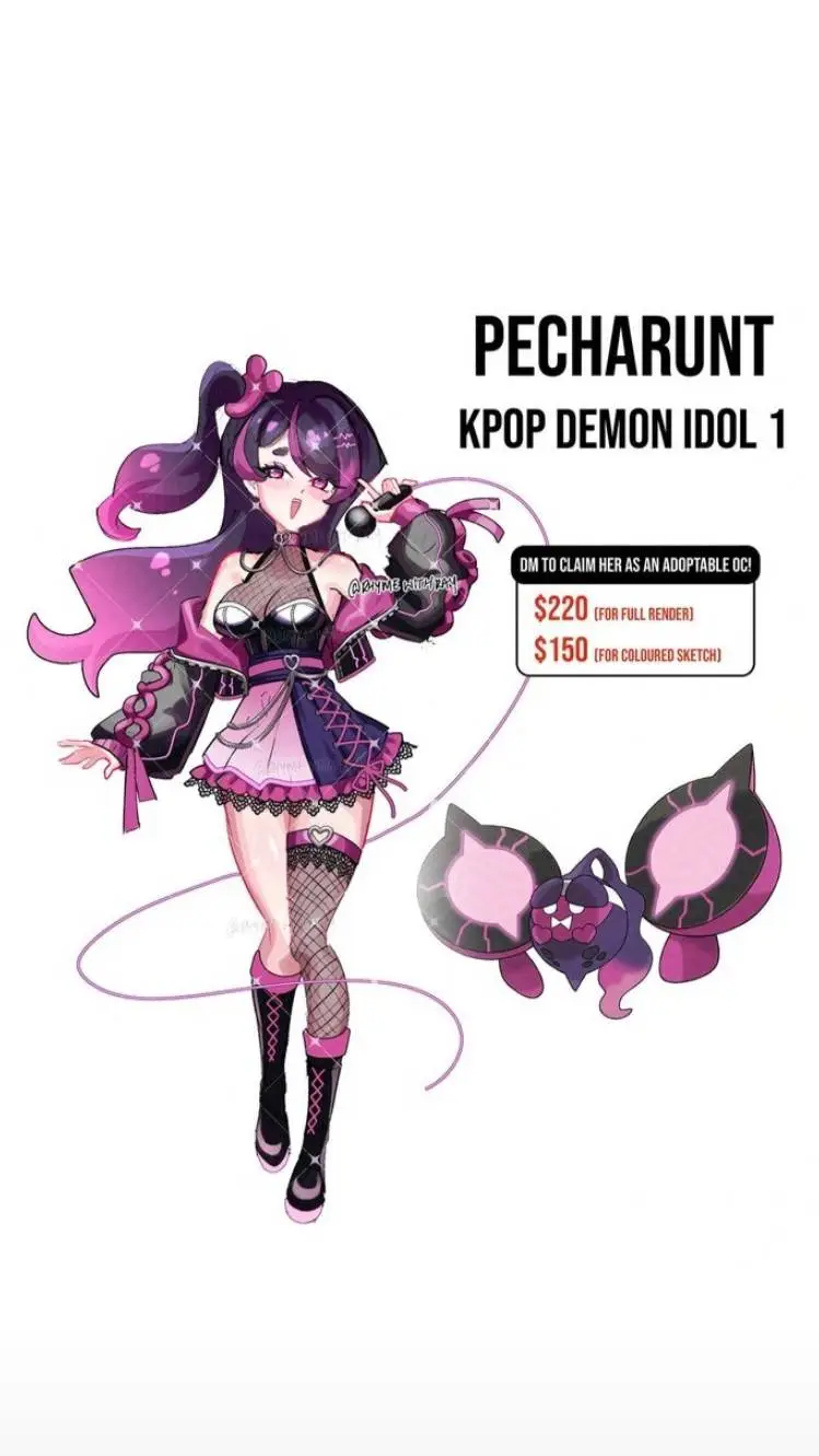ai character: Pecharunt gjinka🍑💜 background
