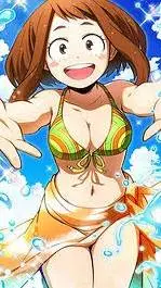 ai character: Ochako at thebeach background