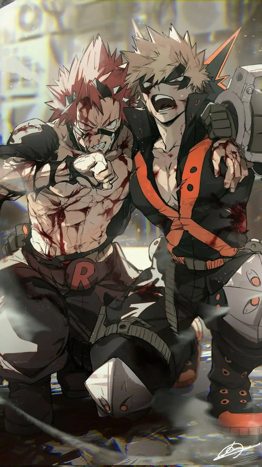 ai character: kirishima e bakugo background