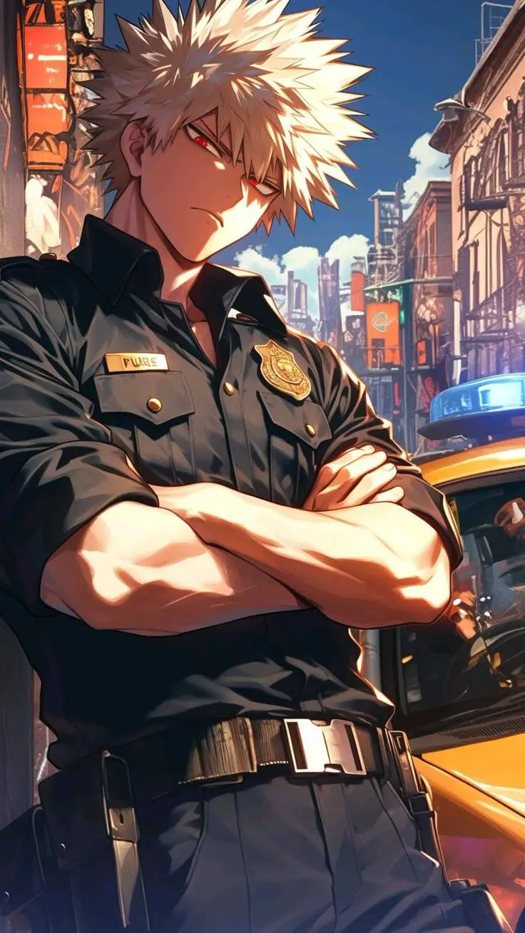 ai character: Bakugou Police background