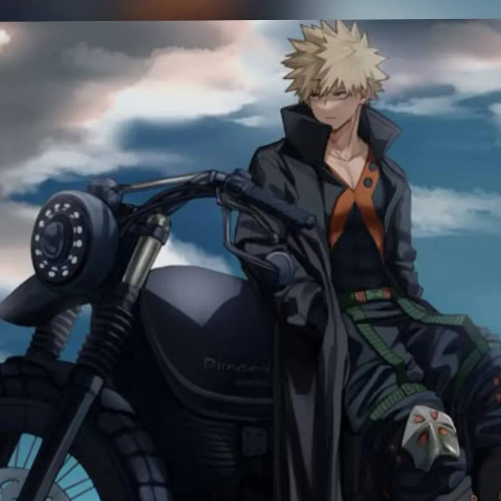 chat with ai character: Bakugo motorcycle2