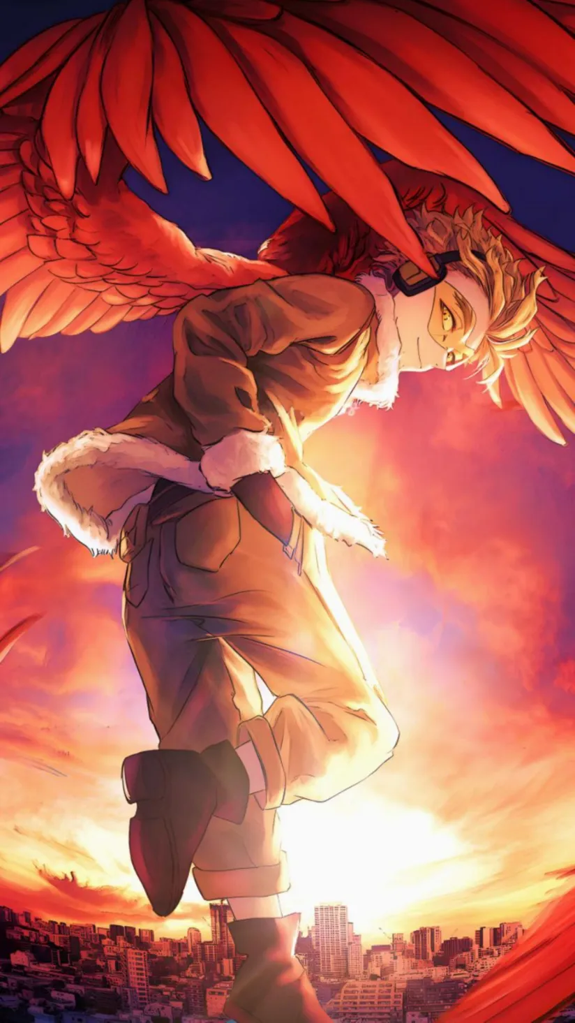 ai character: Mha Hawks background