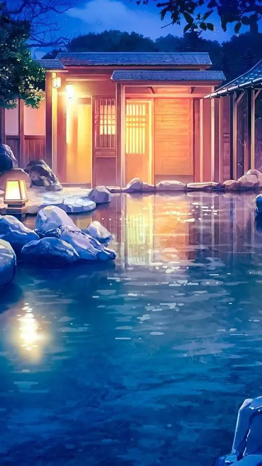 ai character: Naruto hot springs background