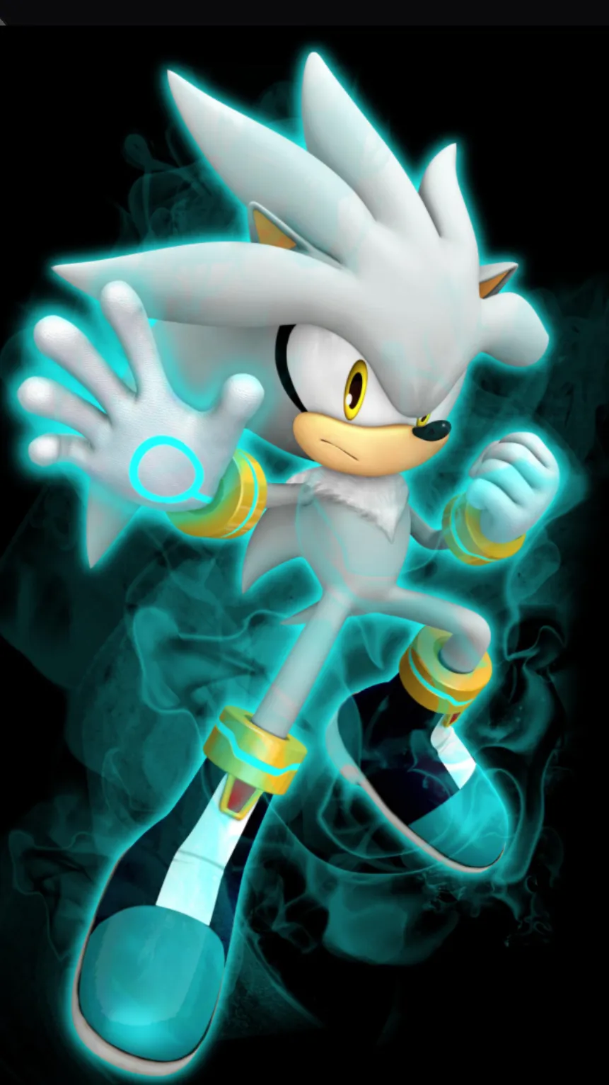ai character: Silver t hedgehog  background