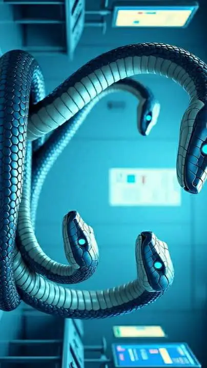 ai character: M chased by Snakes background