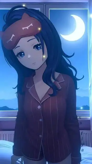 ai character: Mita sleep background